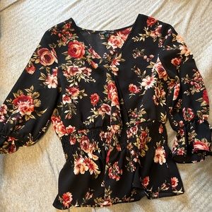 Long sleeve flower blouse
